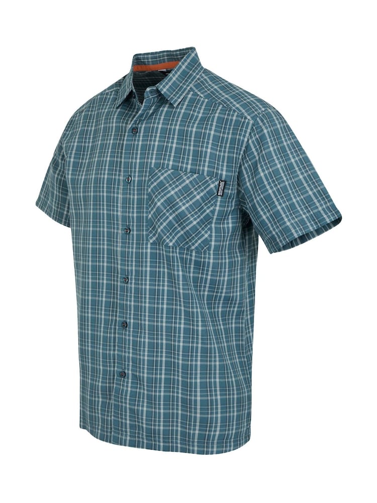 Regatta Blue Chrome Mens Mindano IX Short Sleeve Shirt - Image 7 of 7