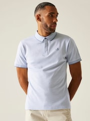 Синий с хромированной отделкой - Regatta Mens Tiver 100% Cotton Polo Shirt - Image 1 of 4