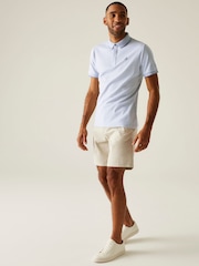 Синий с хромированной отделкой - Regatta Mens Tiver 100% Cotton Polo Shirt - Image 3 of 4