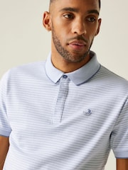 Синий с хромированной отделкой - Regatta Mens Tiver 100% Cotton Polo Shirt - Image 4 of 4