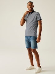 Синий - Regatta Mens Tiver 100% Cotton Polo Shirt - Image 3 of 4