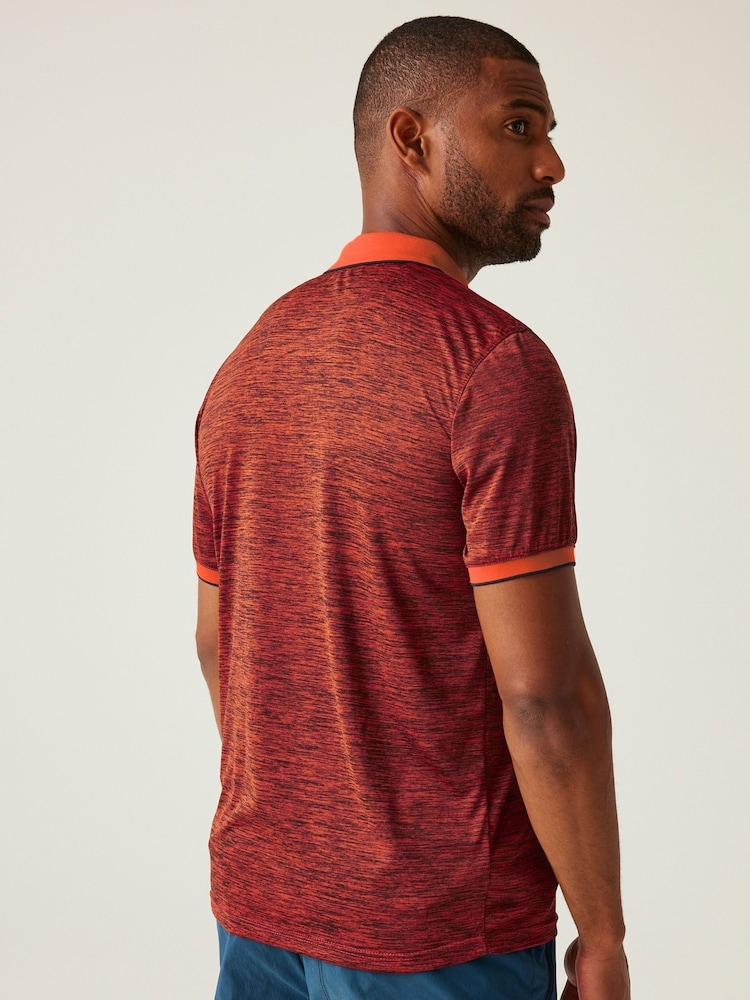 Regatta Orange Mens Remex II Jersey Polo Shirt - Image 2 of 7 Regatta Orange Mens Remex II Jersey Polo Shirt - Image 2 of 7