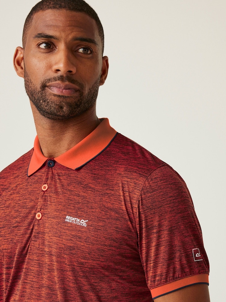 Regatta Orange Mens Remex II Jersey Polo Shirt - Image 3 of 7