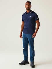 Синий - Regatta Mens Remex II Jersey Polo Shirt - Image 3 of 7