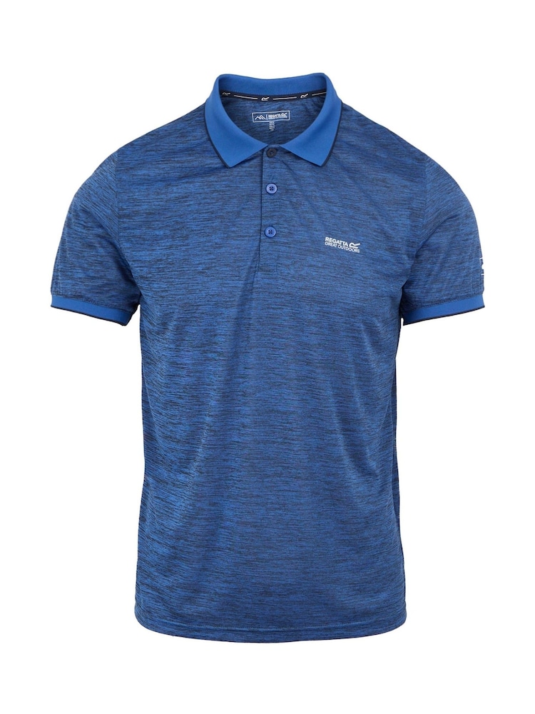 Синий с хромированной отделкой - Regatta Mens Remex II Jersey Polo Shirt - Image 4 of 4