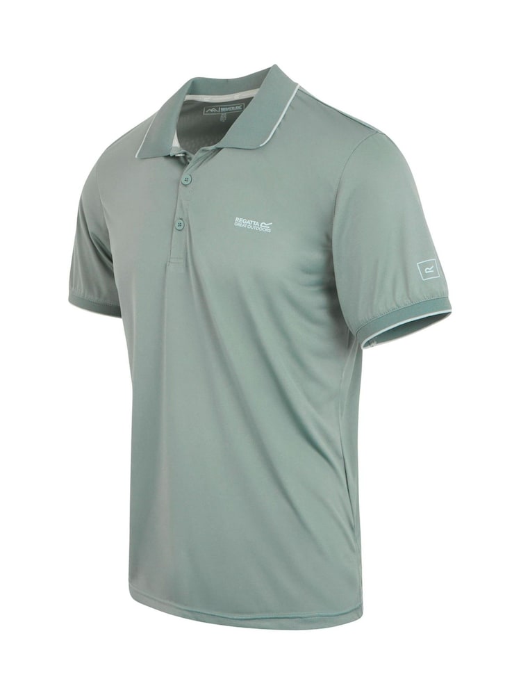 Зеленый/Лаймовый - Regatta Mens Remex II Jersey Polo Shirt - Image 7 of 7