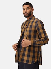 Regatta Blue Mens Lance Long Sleeved Checked Shirt - Image 4 of 7