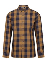 Regatta Blue Mens Lance Long Sleeved Checked Shirt - Image 5 of 7