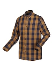 Regatta Blue Mens Lance Long Sleeved Checked Shirt - Image 7 of 7