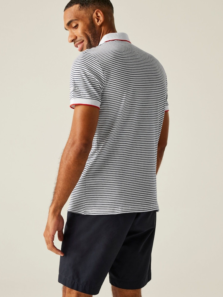 Белый - Regatta Mens Tiver 100% Cotton Polo Shirt - Image 2 of 4
