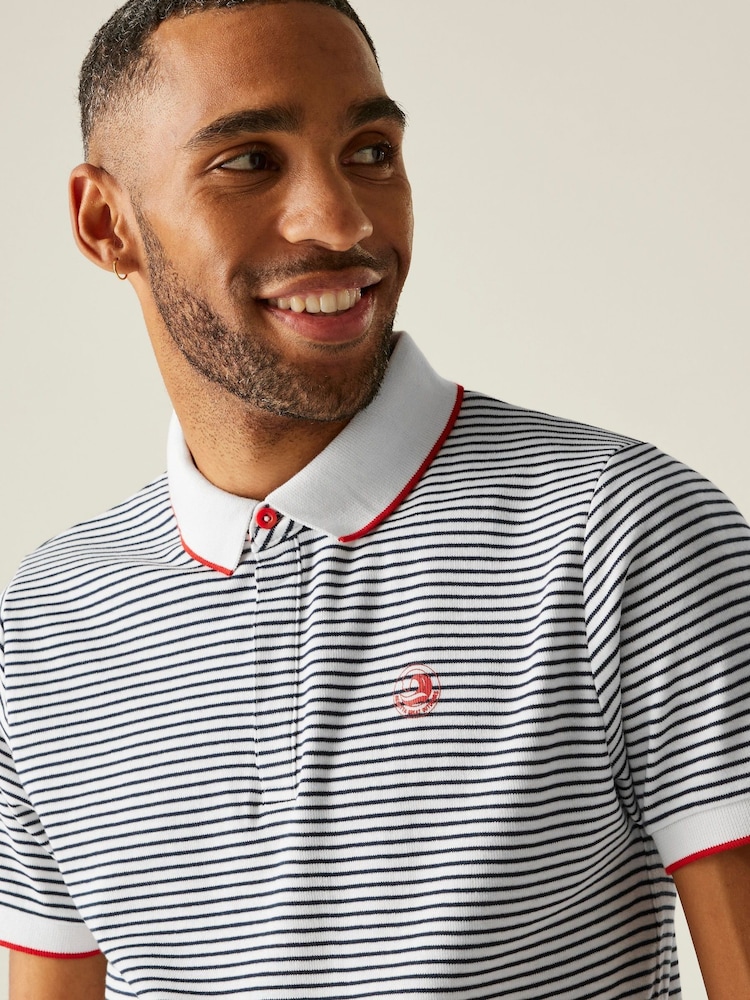 Белый - Regatta Mens Tiver 100% Cotton Polo Shirt - Image 4 of 4