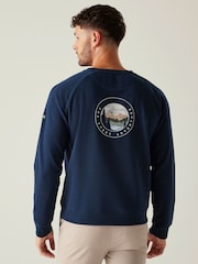 Regatta Blue Mens Nithsdale Crewneck Sweatshirt - Image 2 of 7