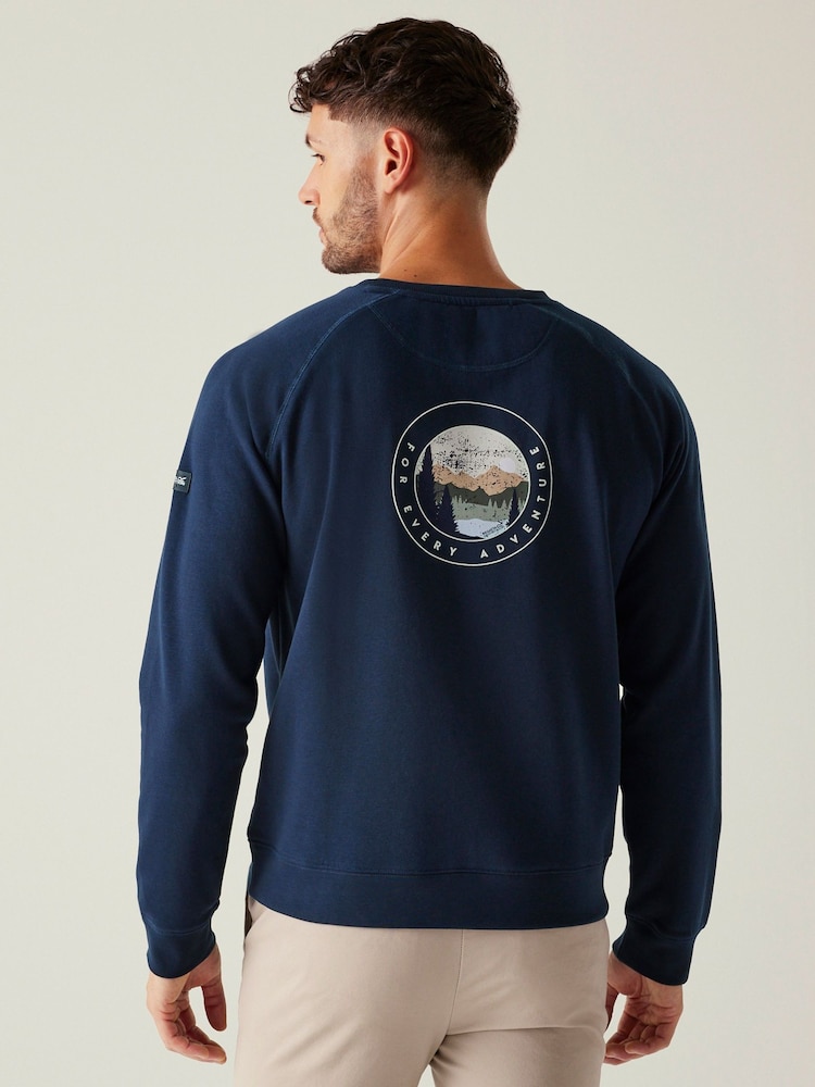 Regatta Blue Mens Nithsdale Crewneck Sweatshirt - Image 2 of 7