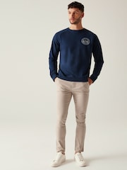 Regatta Blue Mens Nithsdale Crewneck Sweatshirt - Image 3 of 7