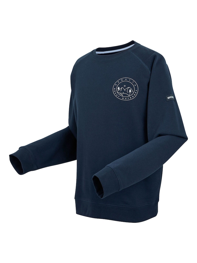 Regatta Blue Mens Nithsdale Crewneck Sweatshirt - Image 7 of 7