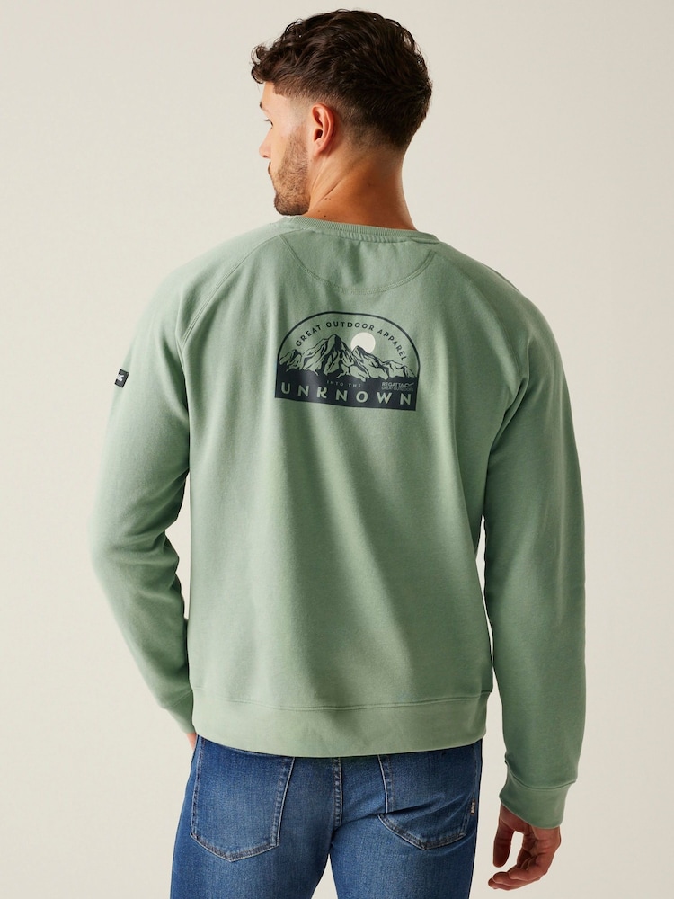 Regatta Green Mens Nithsdale Crewneck Sweatshirt - Image 2 of 7