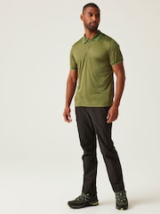 Темно-зеленый - Regatta Mens Remex II Jersey Polo Shirt - Image 3 of 6