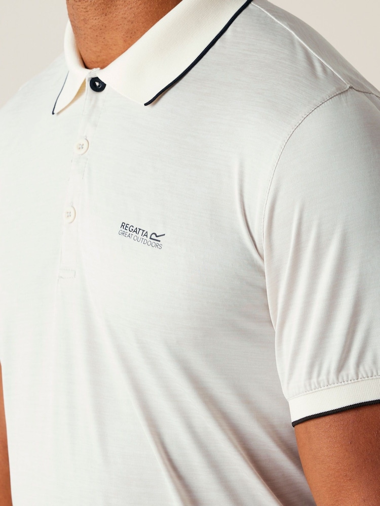 Regatta White Mens Remex II Jersey Polo Shirt - Image 4 of 7