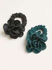 FatFace Green 2 Pack Corsage Hair Ties - Image 1 of 2