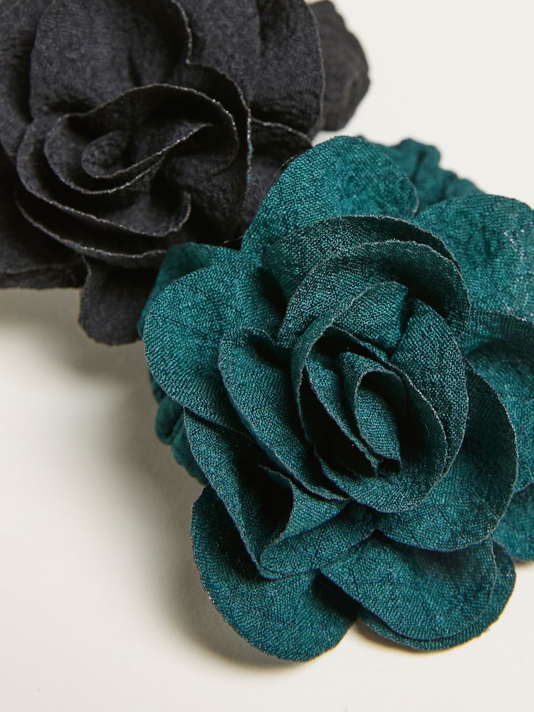 FatFace Green 2 Pack Corsage Hair Ties - Image 2 of 2
