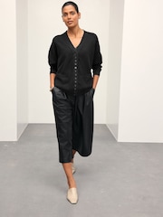 Black Supersoft V-Neck Cardigan With Pockets - Image 2 of 9