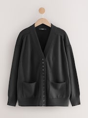 Black Supersoft V-Neck Cardigan With Pockets - Image 7 of 9