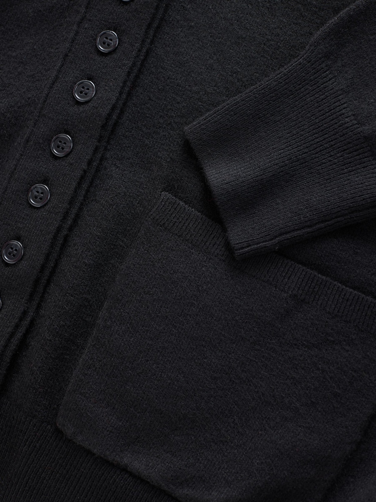Black Supersoft V-Neck Cardigan With Pockets - Image 9 of 9