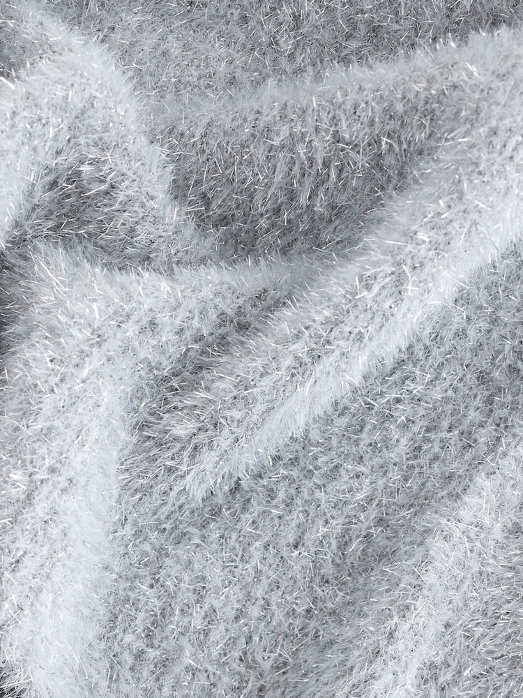 Silver Sparkle Scoop Neck Waisted T-Shirt - Image 8 of 8 Silver Sparkle Scoop Neck Waisted T-Shirt - Image 8 of 8