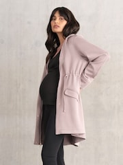 Seraphine Purple Drawstring Waist Maternity Hoodie - Image 4 of 6