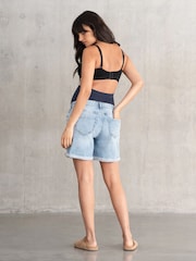 Seraphine Maternity Blue Denim Shorts - Imagen 4 de 5