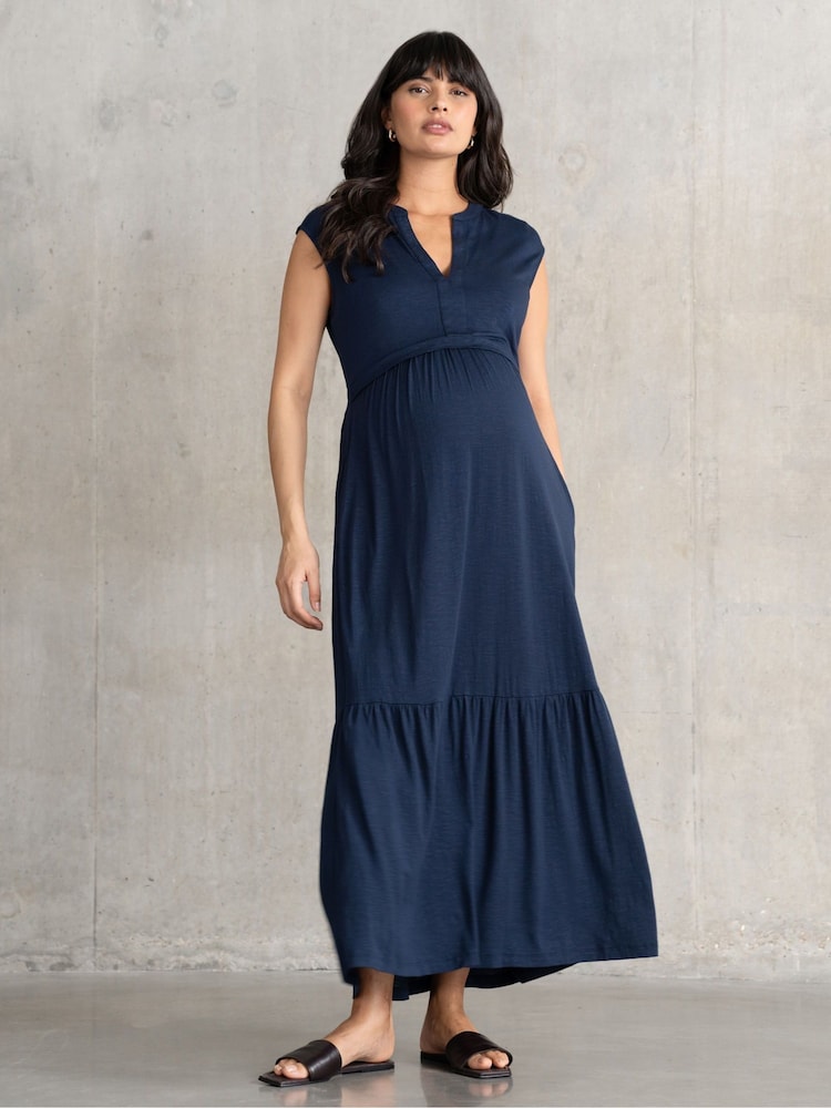 Seraphine Maternity Blue Jersey Dress - Image 1 of 4