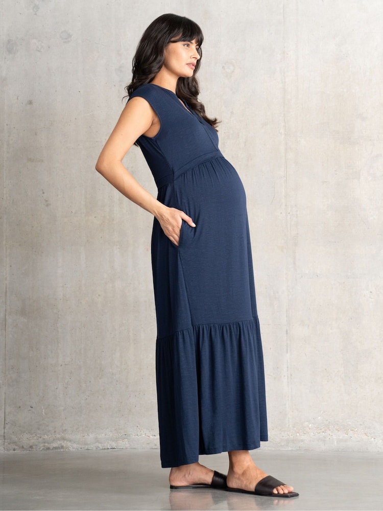 Seraphine Maternity Blue Jersey Dress - Image 4 of 4