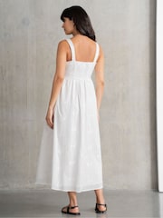 Seraphine Maternity V-Neck 100% Cotton White Dress - Image 3 of 4