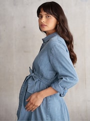 Seraphine Maternity Chambray Blue 100% Cotton Dress - Image 6 of 6