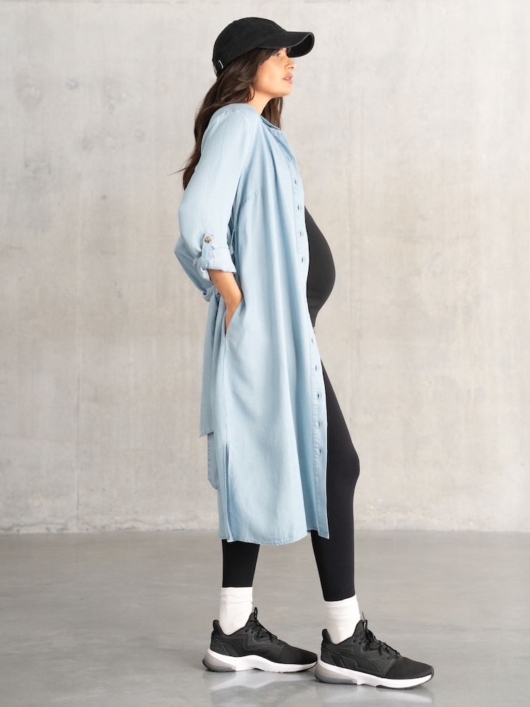 Seraphine Maternity Blue Shirt Dress - Image 6 of 6