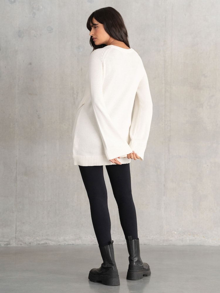 Seraphine Cream Nursing 100% Cotton Jumper - Image 4 of 5