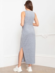 Seraphine Grey Scoop Neck Nursing Bodycon 100% Cotton Dress - Image 7 of 8