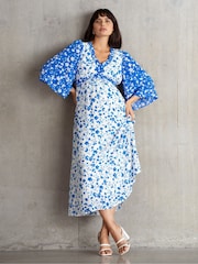 Seraphine Maternity Blue Midi Dress - Image 2 of 5