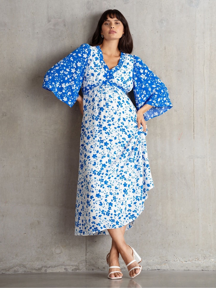 Seraphine Maternity Blue Midi Dress - Image 2 of 5