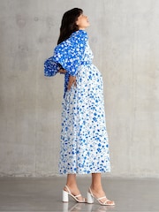 Seraphine Maternity Blue Midi Dress - Image 3 of 5