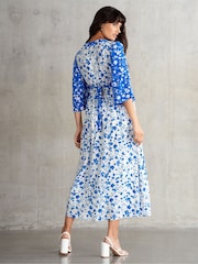 Seraphine Maternity Blue Midi Dress - Image 4 of 5