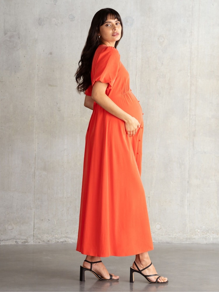 Seraphine Orange V-Neck Nursing Dress - Image 4 of 6