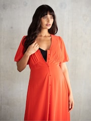 Seraphine Orange V-Neck Nursing Dress - Image 6 of 6