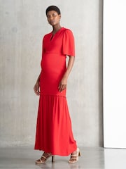 Розовый платье макси со сборками для беременных Seraphine - Image 3 of 7