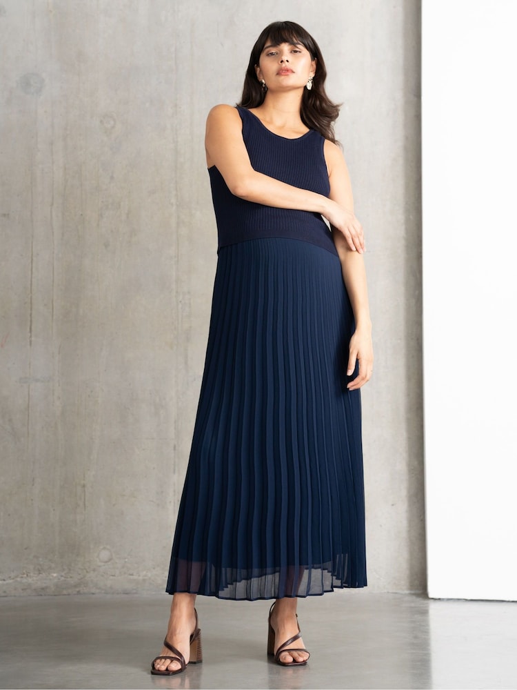 Seraphine Maternity Blue Dress with Topper - Image 1 of 5