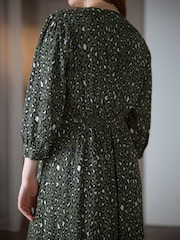 Seraphine Maternity Green Animal Print Dress - Image 4 of 4