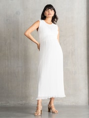 Seraphine Maternity Cream Dress with Topper - Image 2 of 6