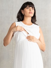 Seraphine Maternity Cream Dress with Topper - Image 5 of 6