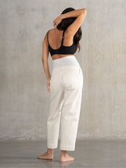 Seraphine Cream Cropped Straight Leg Jeans - Image 3 of 4