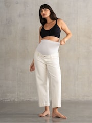 Seraphine Cream Cropped Straight Leg Jeans - Image 4 of 4